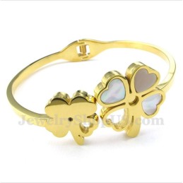 Pulsera De Trébol De Oro Y Titanio Para Hombre