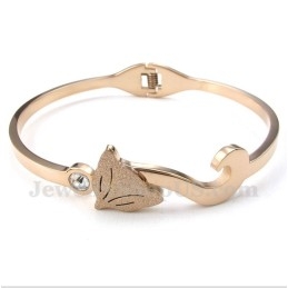 Pulsera De Zorro De Titanio Y Oro Rosa Para Hombre