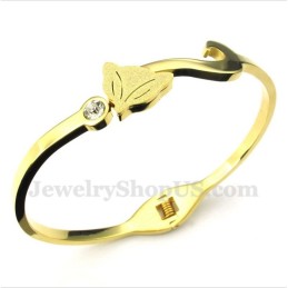 Pulsera De Zorro Dorado De Titanio Para Hombre