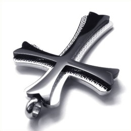 Nuevo Colgante De Titanio Con Forma De Cruz (Negro)
