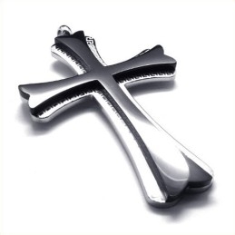Nuevo Colgante De Titanio Con Forma De Cruz (Negro)