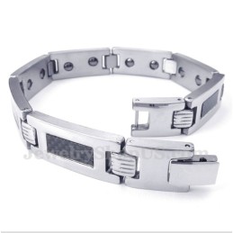Pulsera Magnética De Fibra De Carbono Y Titanio Para Hombre