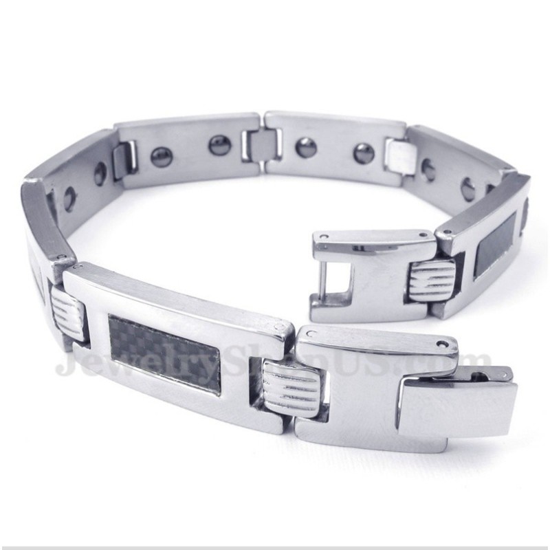 Pulsera Magnética De Fibra De Carbono Y Titanio Para Hombre Pulsera Magnética De Fibra De Carbono Y Titanio Para Hombre