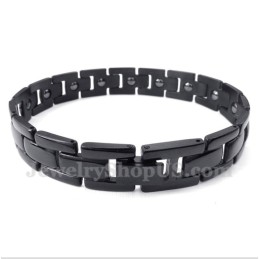 Pulsera Negra Con Imán De Titanio Para Hombre