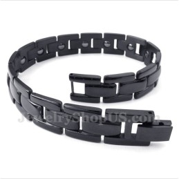 Pulsera Negra Con Imán De Titanio Para Hombre