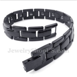 Pulsera Negra Con Imán De Titanio Para Hombre