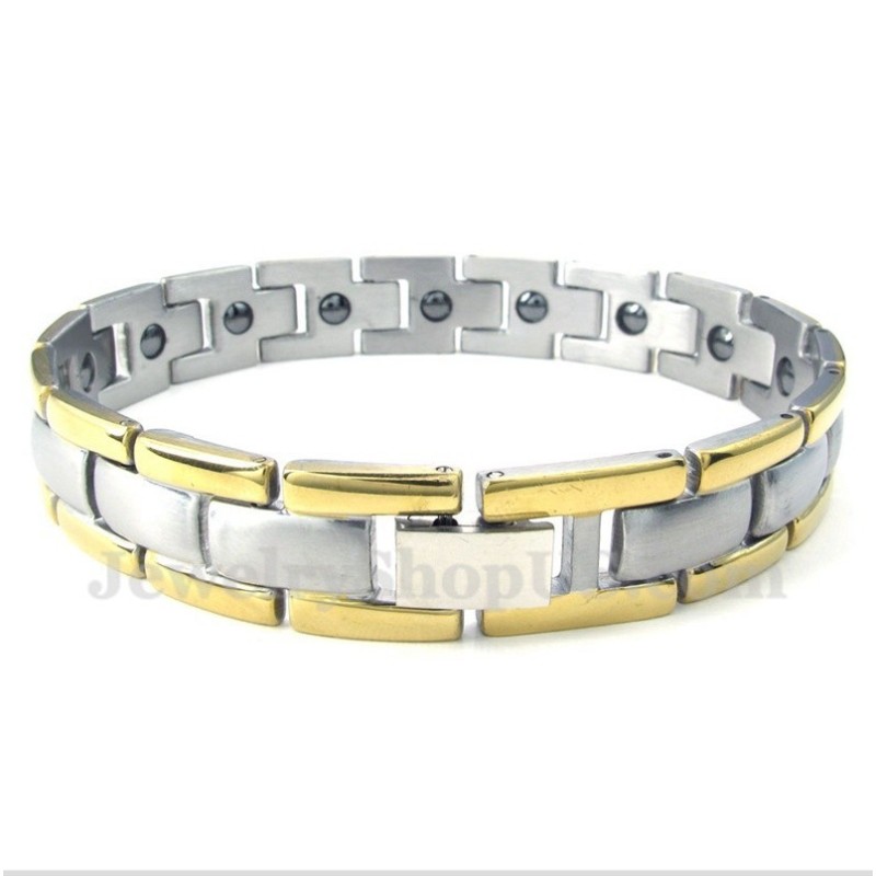 Pulsera De Oro Con Imán De Titanio Para Hombre