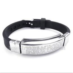 Pulsera De Caucho De Titanio Con Versículo Bíblico Para Hombre