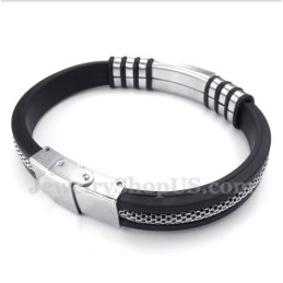 Pulsera De Caucho Y Titanio Para Hombre