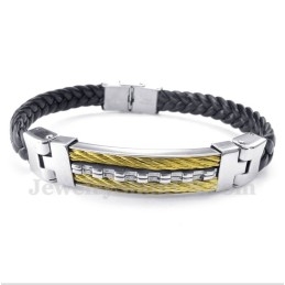 Pulsera De Cuero De Titanio Para Hombre