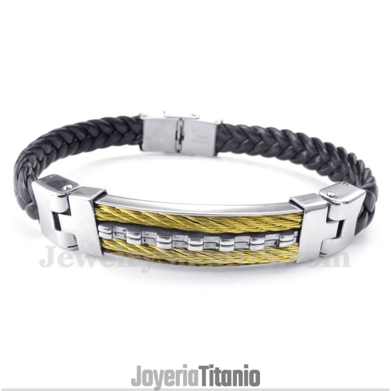 Pulsera De Cuero De Titanio Para Hombre Pulsera De Cuero De Titanio Para Hombre