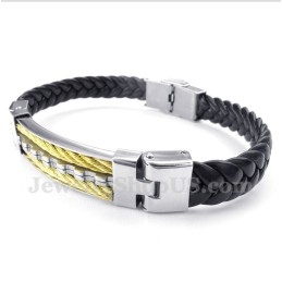 Pulsera De Cuero De Titanio Para Hombre