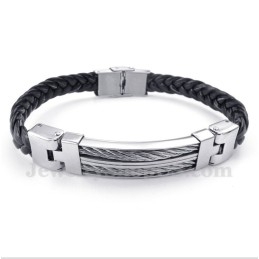 Pulsera De Cuero De Titanio Para Hombre