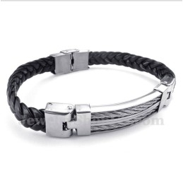 Pulsera De Cuero De Titanio Para Hombre