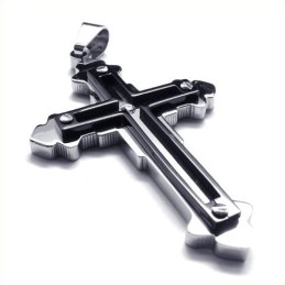 Colgante De Titanio Con Forma De Cruz De Moda (Negro)