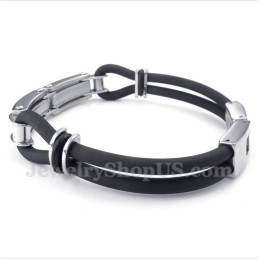 Pulsera De Cable De Caucho Y Titanio Para Hombre