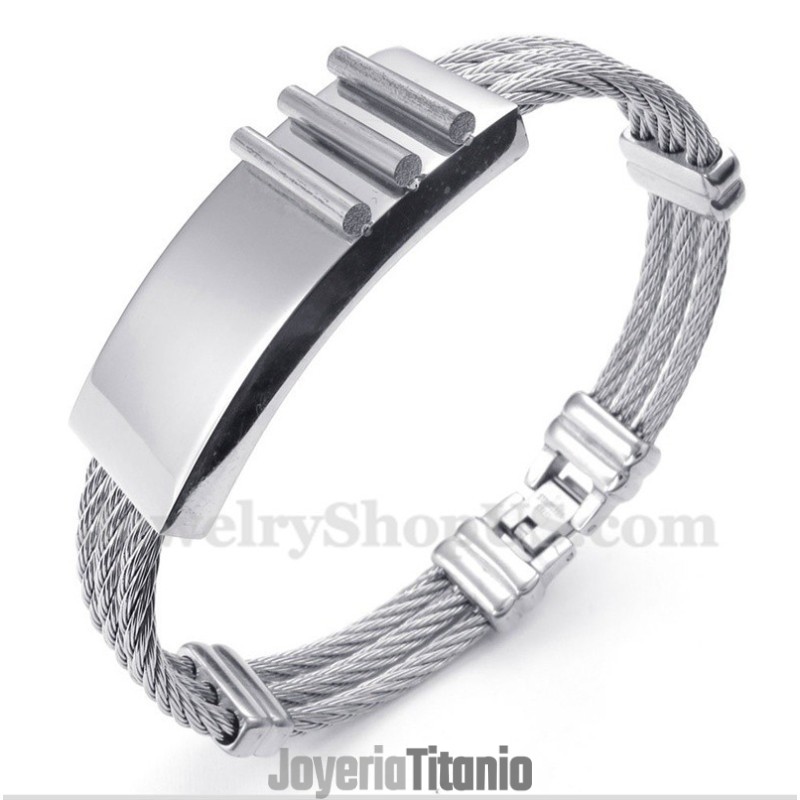 Pulsera De Cable De Titanio Para Hombre