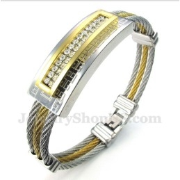 Pulsera De Cable De Titanio Con Diseño De Meandro Griego Para Hombre