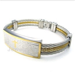 Pulsera De Titanio Con Versículo Bíblico Para Hombre