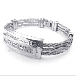 Pulsera De Cable De Diamantes De Titanio Para Hombre
