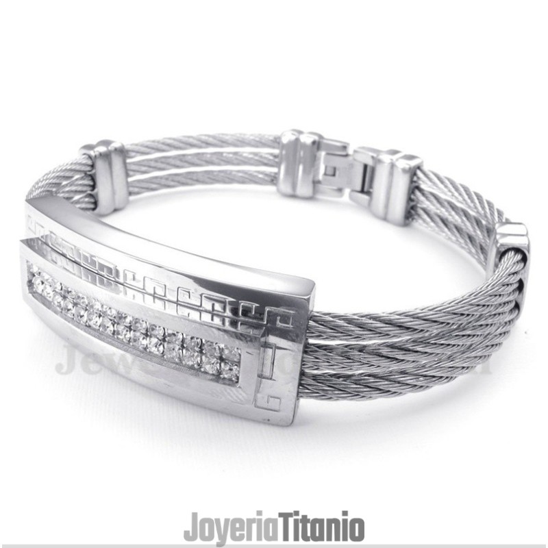 Pulsera De Cable De Diamantes De Titanio Para Hombre Pulsera De Cable De Diamantes De Titanio Para Hombre