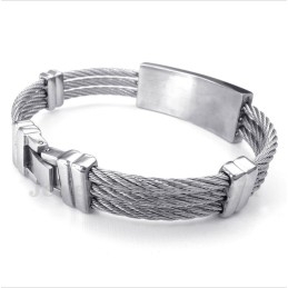 Pulsera De Cable De Diamantes De Titanio Para Hombre