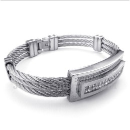 Pulsera De Cable De Diamantes De Titanio Para Hombre