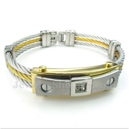 Pulsera De Cable De Diamantes De Titanio Para Hombre