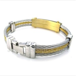 Pulsera De Cable De Diamantes De Titanio Para Hombre