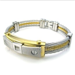 Pulsera De Cable De Diamantes De Titanio Para Hombre