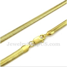 Collar De Serpiente De Titanio Dorado De 20 Pulgadas Para Hombre