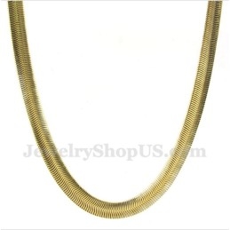 Collar De Serpiente De Titanio Dorado De 20 Pulgadas Para Hombre