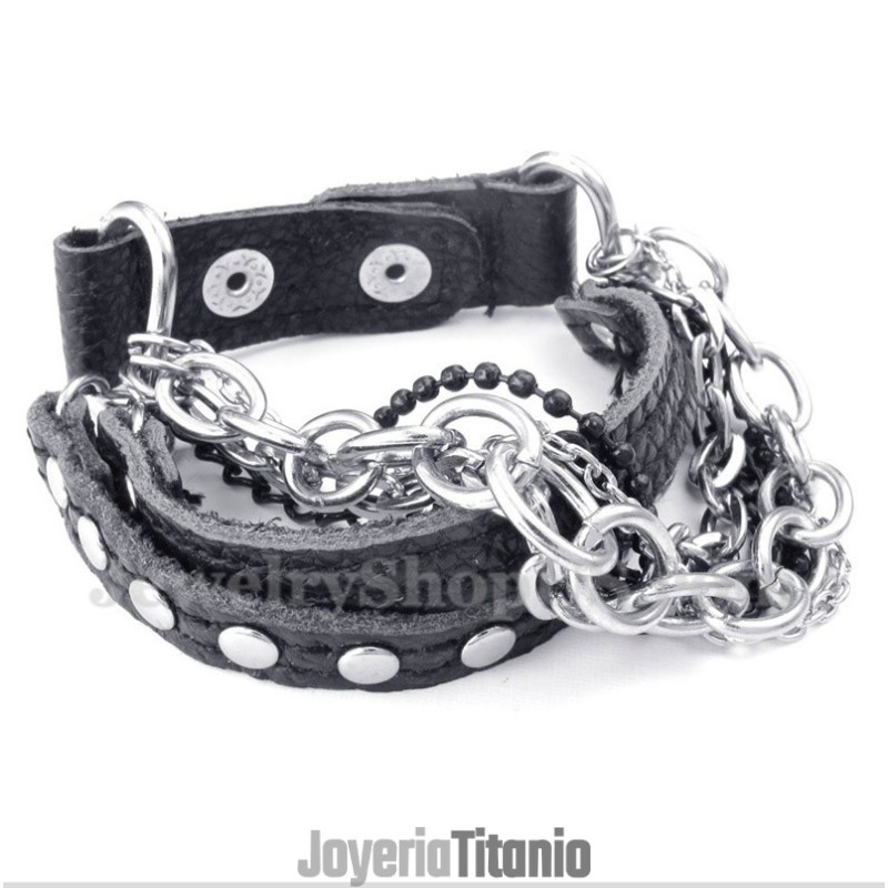 Pulsera De Cuero De Titanio Para Hombre Pulsera De Cuero De Titanio Para Hombre