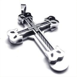 Colgante De Titanio Con Cruz Deportiva De Moda (Negro)