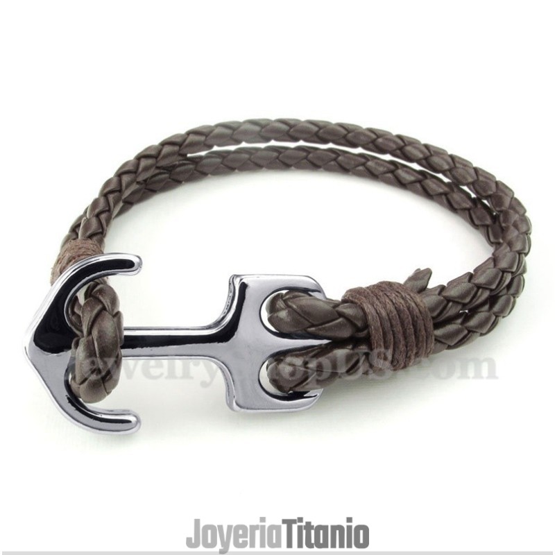 Pulsera De Ancla De Cuero Para Hombre Pulsera De Ancla De Cuero Para Hombre