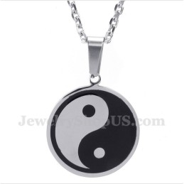 Colgante De Tai Chi De Titanio Para Hombre Con Cadena Gratis