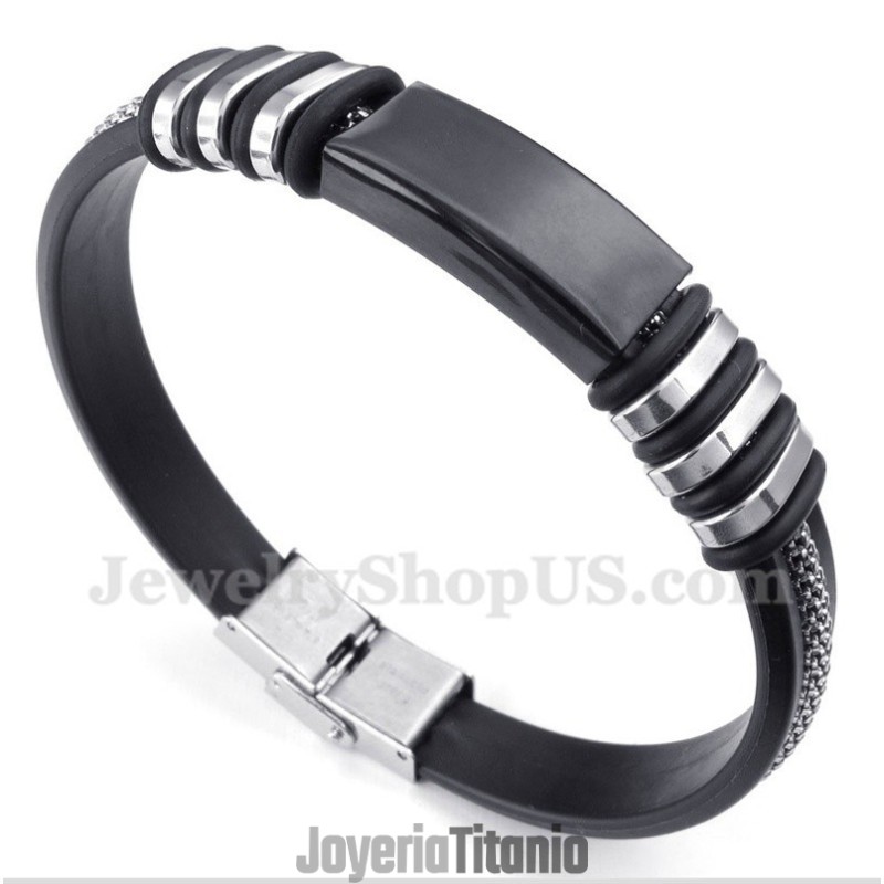Pulsera De Caucho De Titanio Para Hombre