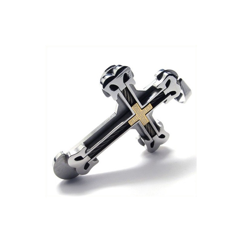 Colgante De Titanio Con Cruz Deportiva De Moda (Dorado) Colgante De Titanio Con Cruz Deportiva De Moda (Dorado)