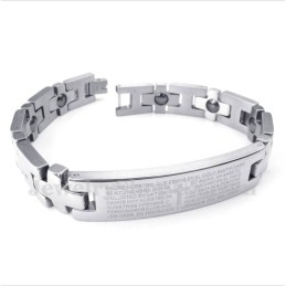 Pulsera Magnética De Titanio Con Versículo Bíblico Y Cruz Para Hombre
