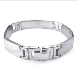 Pulsera De Titanio Con Cruz Dorada Y Versículo Bíblico Para Hombre
