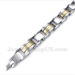 Pulsera De Titanio Y Oro Con Diseño De Meandro Griego Para Hombre