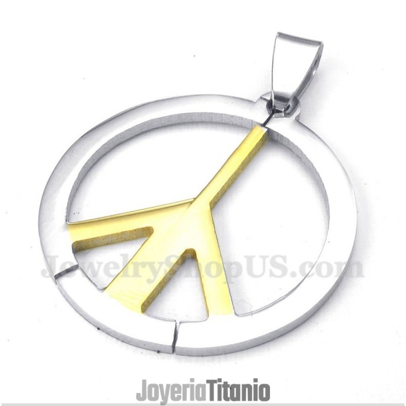 Colgante De Titanio Con El Símbolo De La Paz Para Hombre Con Cadena Gratis Colgante De Titanio Con El Símbolo De La Paz Para Hombre Con Cadena Gratis