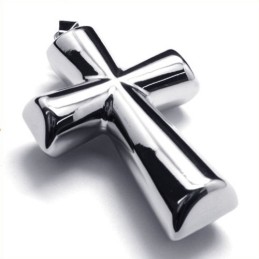 Colgante De Titanio Con Forma De Cruz De Columna De Moda (Plata)