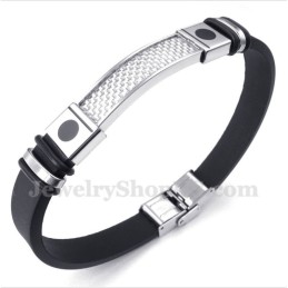 Pulsera De Caucho De Fibra De Carbono Y Titanio Para Hombre