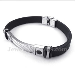 Pulsera De Caucho De Fibra De Carbono Y Titanio Para Hombre