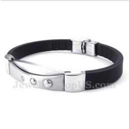 Pulsera De Caucho Con Diamantes De Titanio Para Hombre