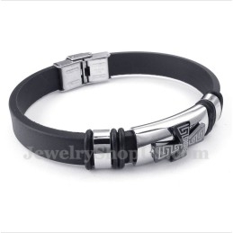 Pulsera De Caucho Con Diseño De Cruz Griega De Titanio Para Hombre