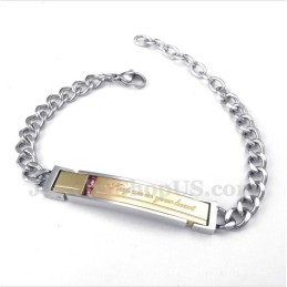 Pulsera De Titanio Con Diamantes Para Hombre Y Mujer