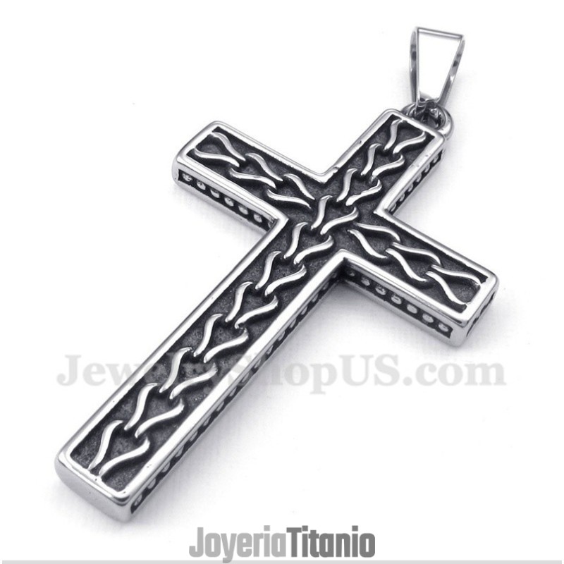 Colgante De Cruz De Cadena De Titanio Fundido Para Hombre Con Cadena Gratis Colgante De Cruz De Cadena De Titanio Fundido Para Hombre Con Cadena Gratis
