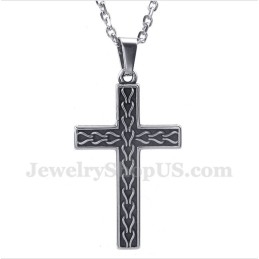 Colgante De Cruz De Cadena De Titanio Fundido Para Hombre Con Cadena Gratis